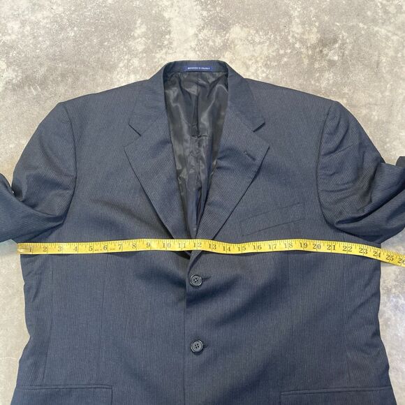 Daniel Cremieux Dillards Blazer Mens 44R Wool Blue Strip‎ Single Breasted - Picture 3 of 11
